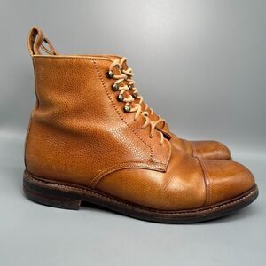 Meermin Alpine - E Men's 7.5 Brown Leather Derby Boot Lace-Up Cap Toe Classic